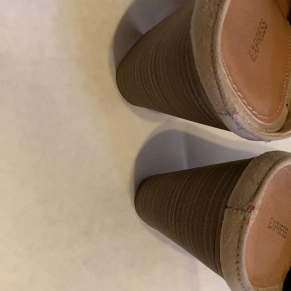 Nude (Taupe) Mules with 3 Inch Block Heel - Picture 7 of 7